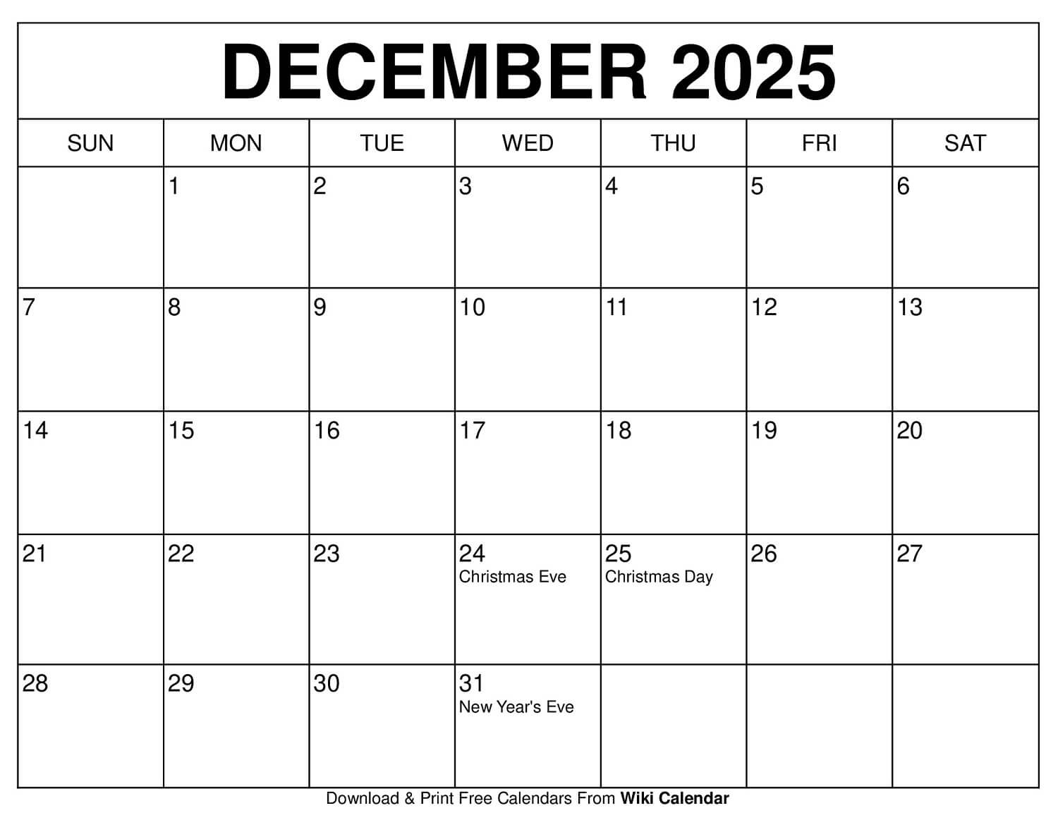 December 2025 Calendar - Printable Templates &amp;amp; More for Wiki Calendar November 2025