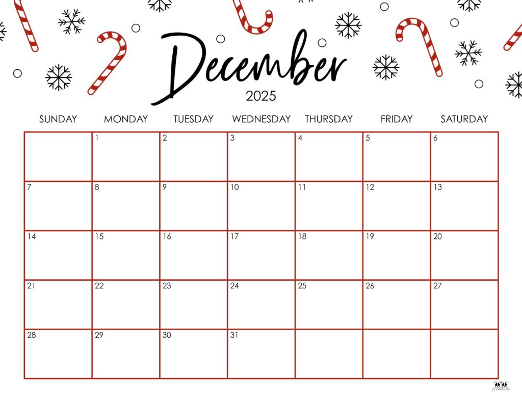 December 2025 Calendars - 107 Free Printables | Printabulls inside Free Printable Calendar For November and December 2025