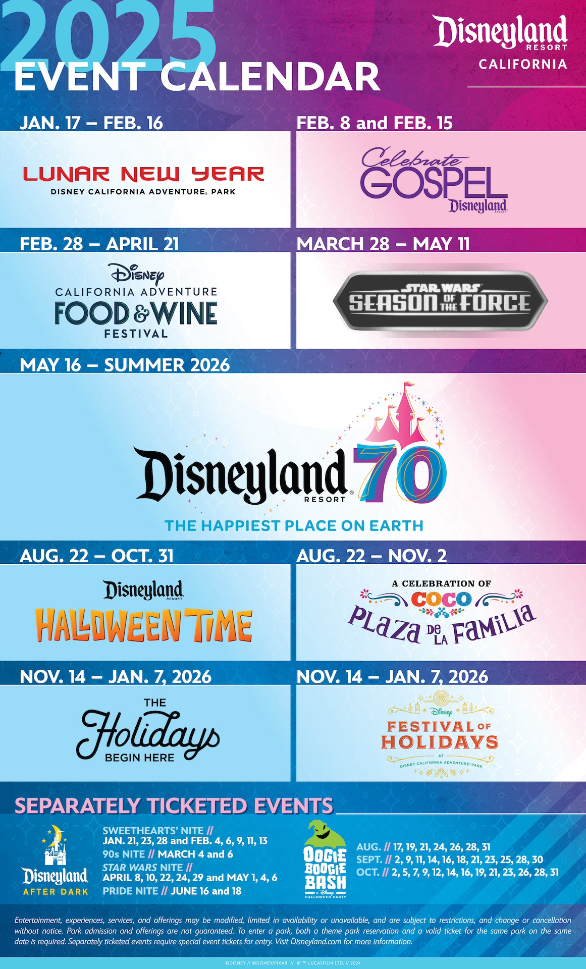 Disneyland Resort 2025 Event Dates And Details - Disney Parks Blog pertaining to Disneyland Calendar November 2025