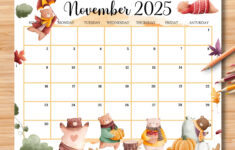 Editable November 2025 Calendar, Beautiful Autumn Planner W/Cute inside Editable Calendar For November 2025