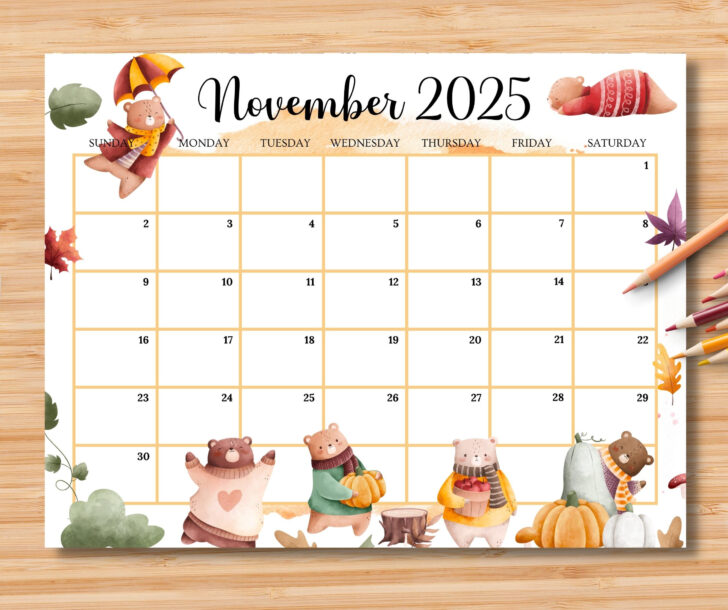 Editable November 2025 Calendar