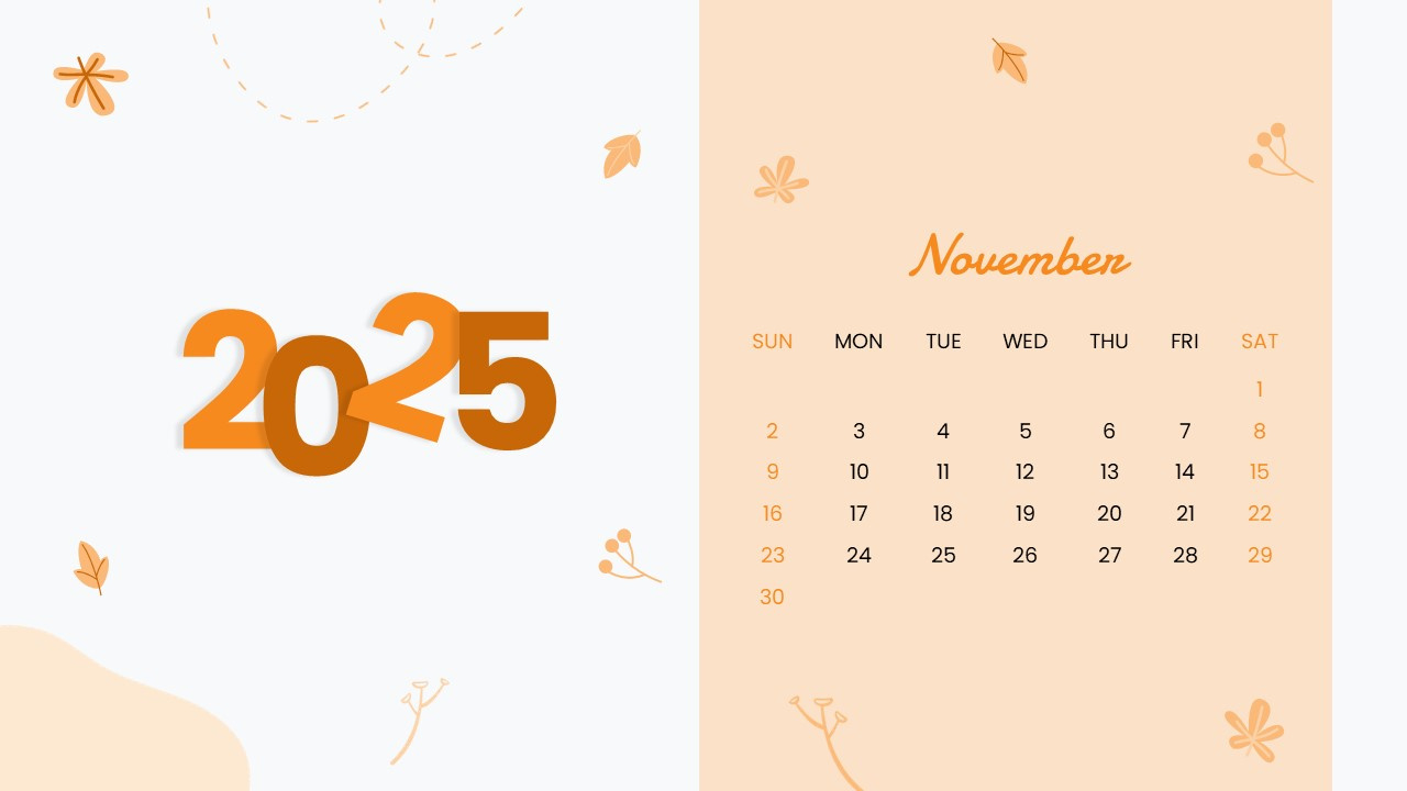 Free 2025 November Calendar Template For Powerpoint And Google within Google Calendar - November 2025