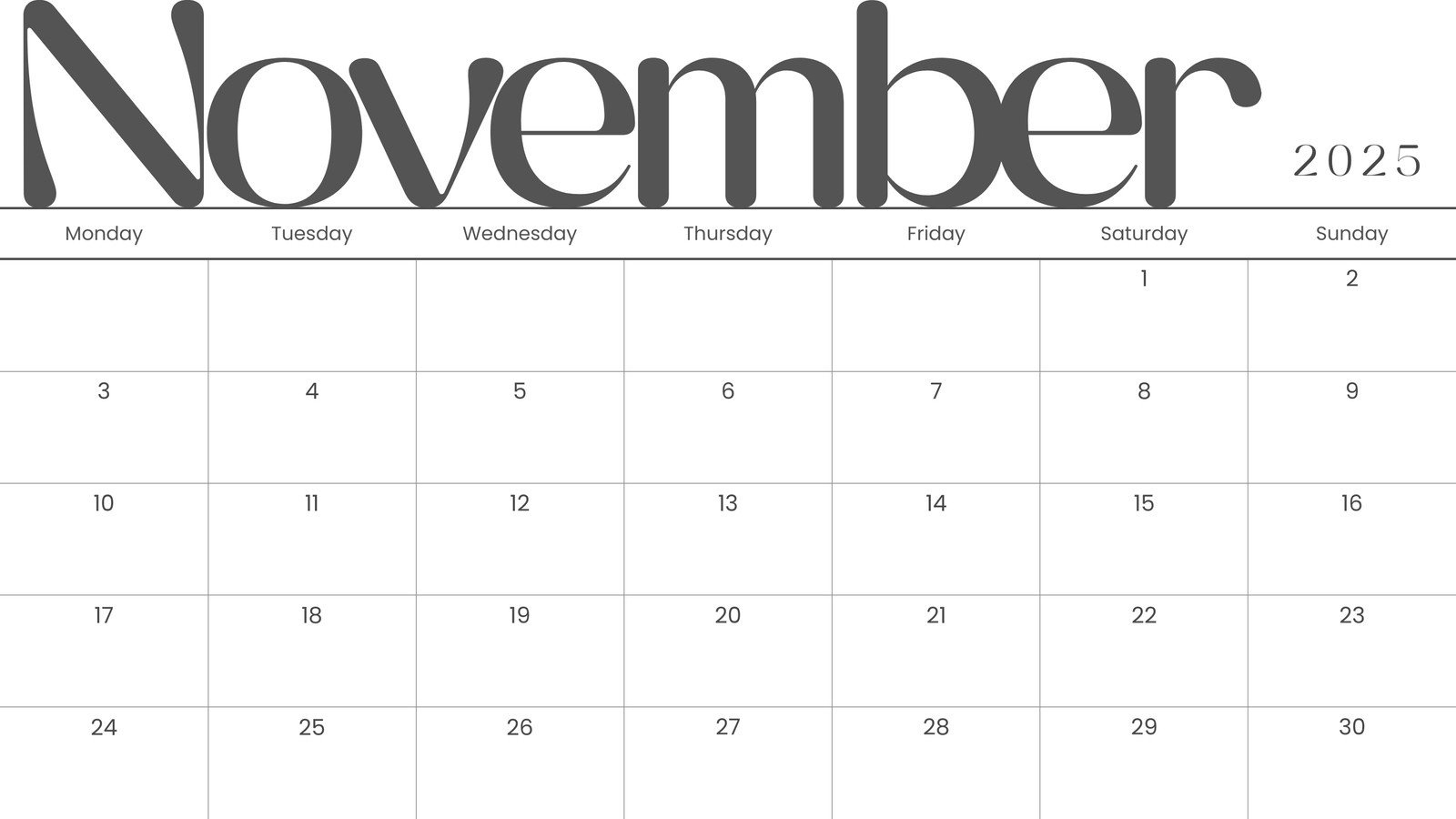Free And Printable November 2025 Calendar Templates | Canva in November 2025 Calendar Ideas