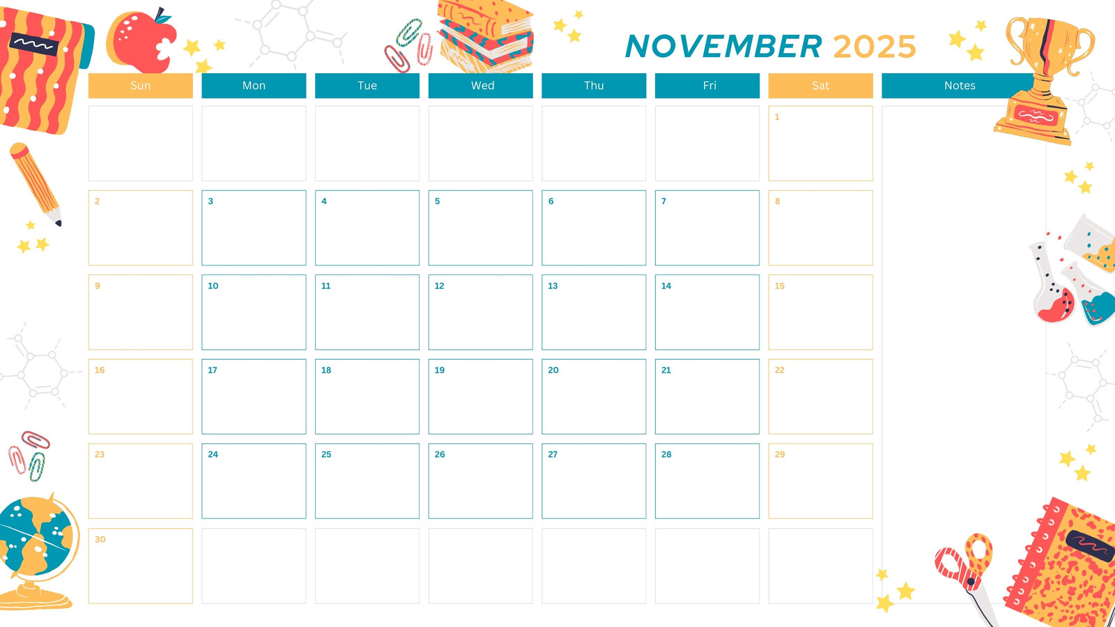 Free And Printable November 2025 Calendar Templates | Canva in November Calendar 2025 Ideas
