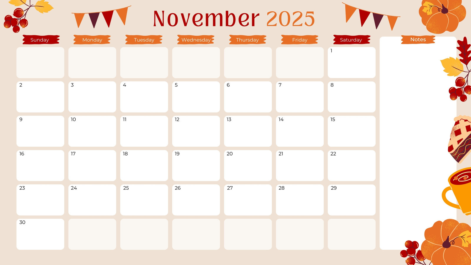 Free And Printable November 2025 Calendar Templates | Canva pertaining to November 2025 Calendar Ideas