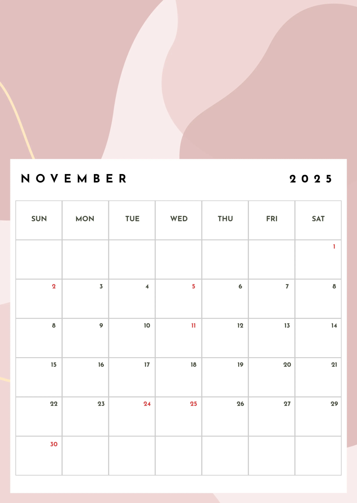 Free November 2025 Content Calendar Template To Edit Online pertaining to Content Calendar November 2025