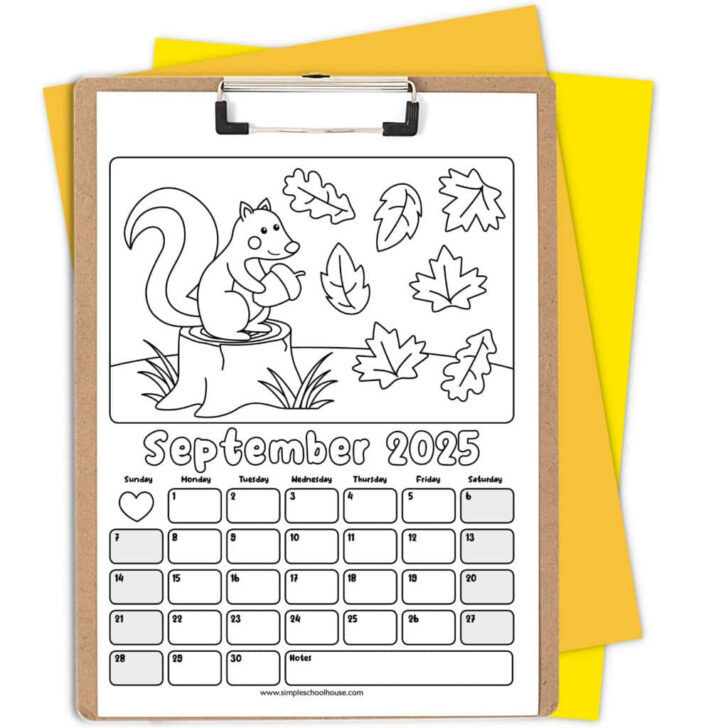 November 2025 Kids Coloring Calendar
