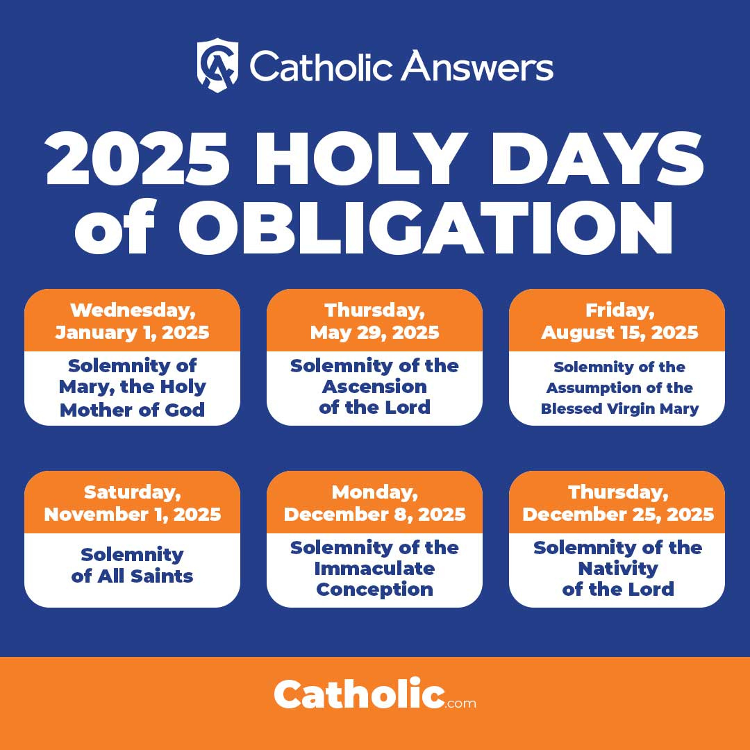 Holy Days Of Obligation 2025 | List Of Catholic Holy Days pertaining to November Saints Calendar 2025