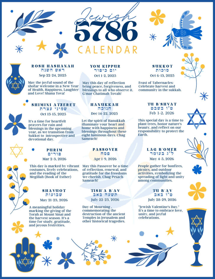 Jewish Calendar 2025 November