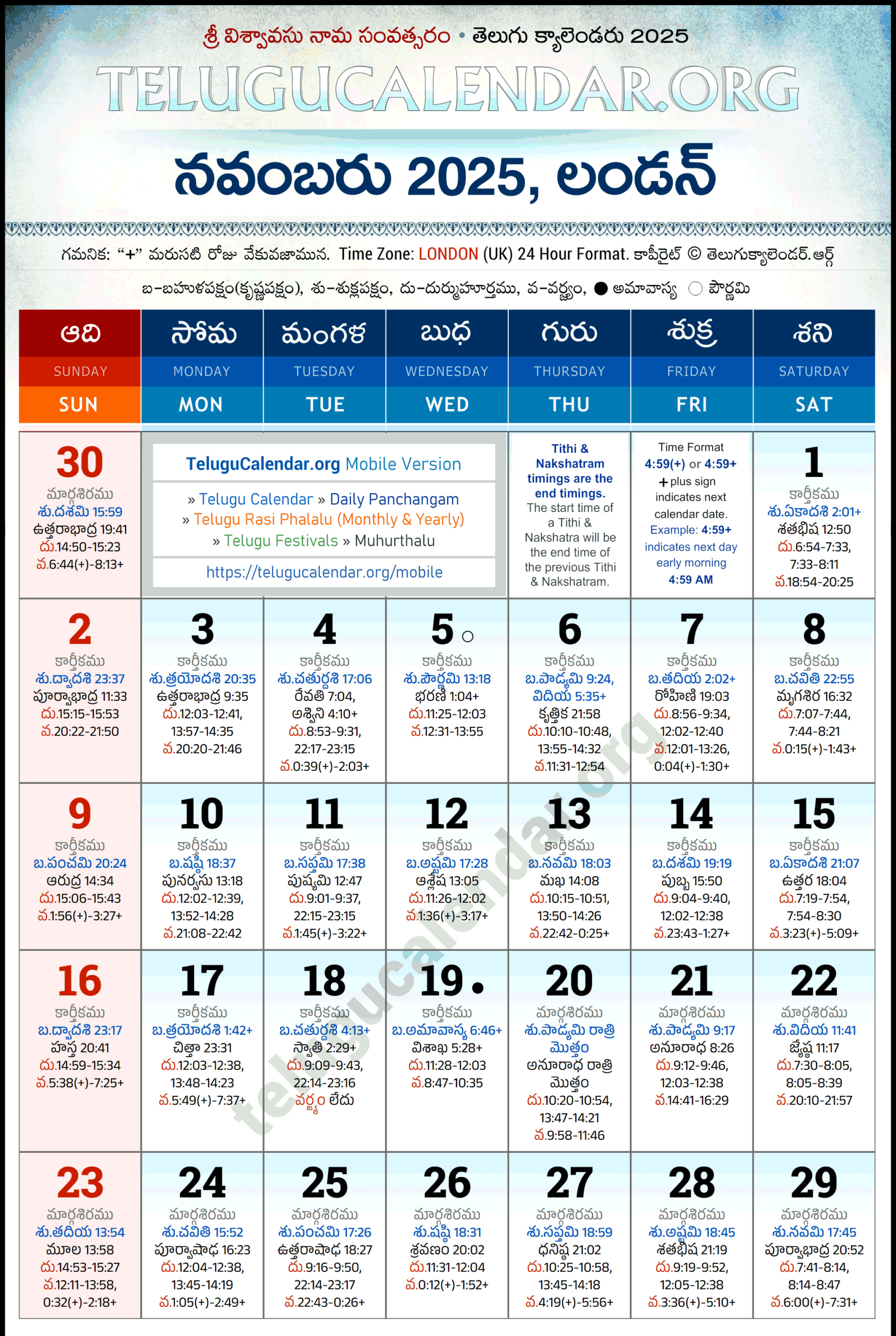 London Telugu Calendar 2025 November Pdf Festivals within November 2025 Telugu Calendar