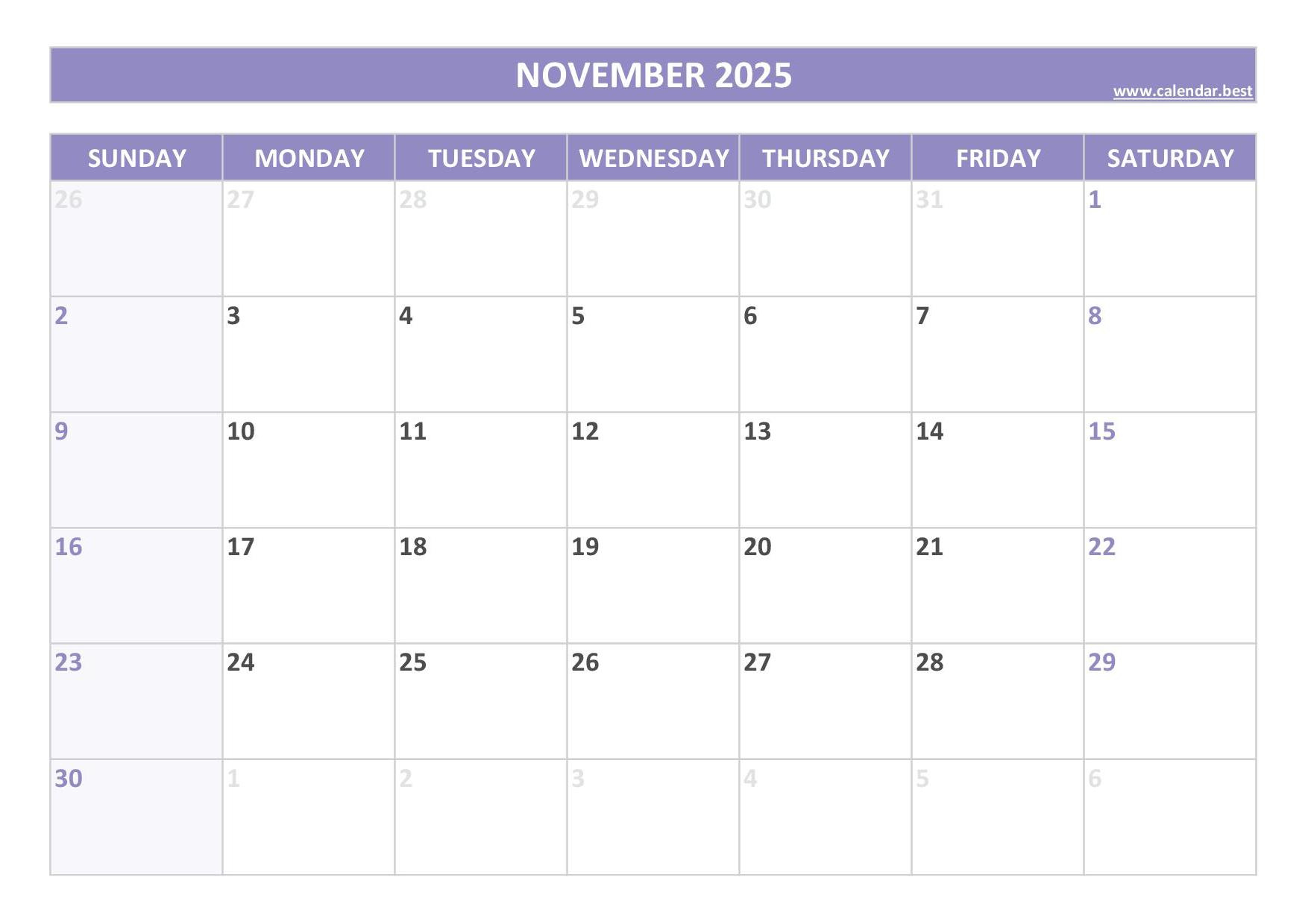 November 2025 Calendar -Calendar.best regarding Astrological Calendar November 2025