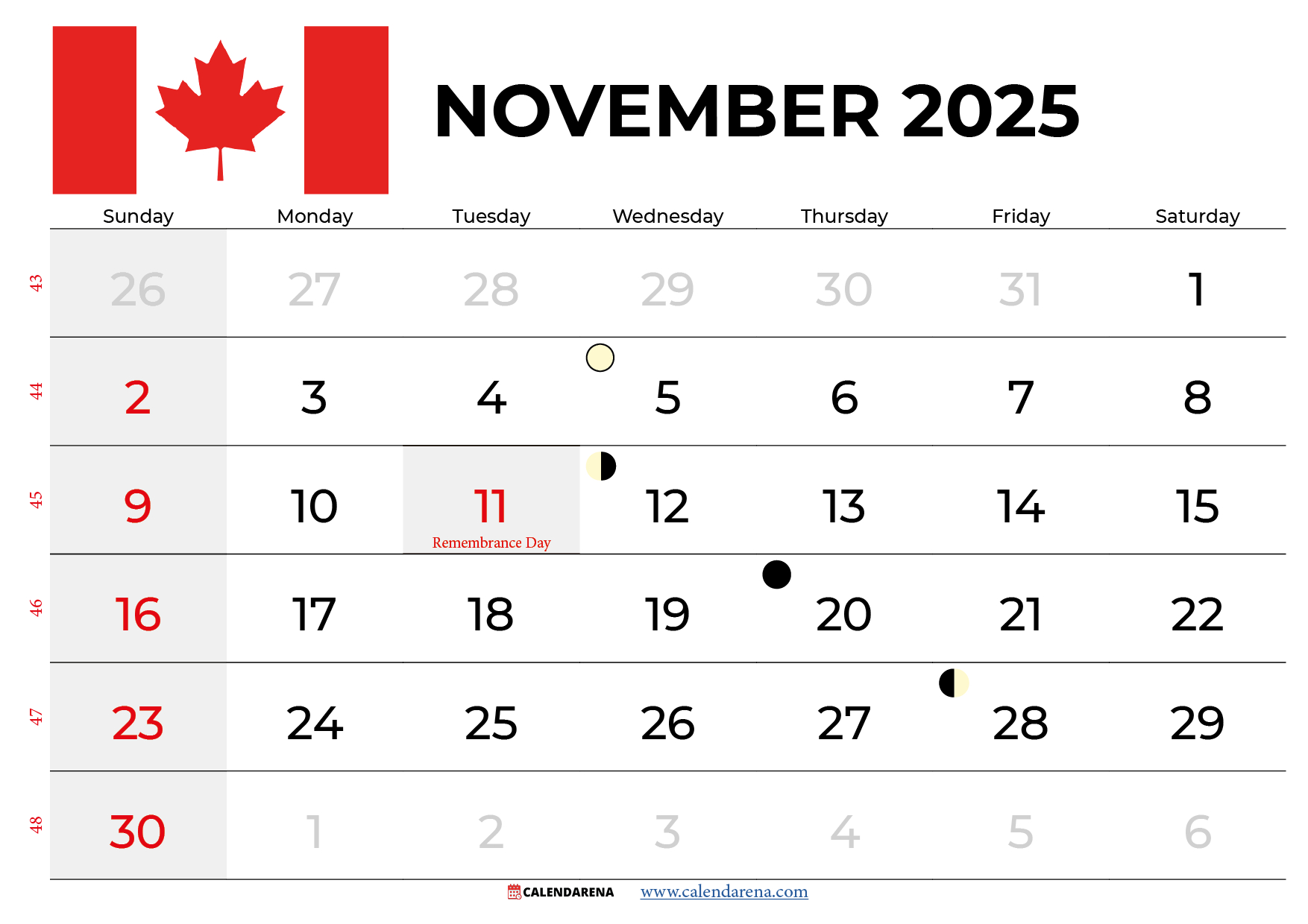 November 2025 Calendar Canada: Free Printables &amp;amp; Holidays within November Calendar 2025 Canada