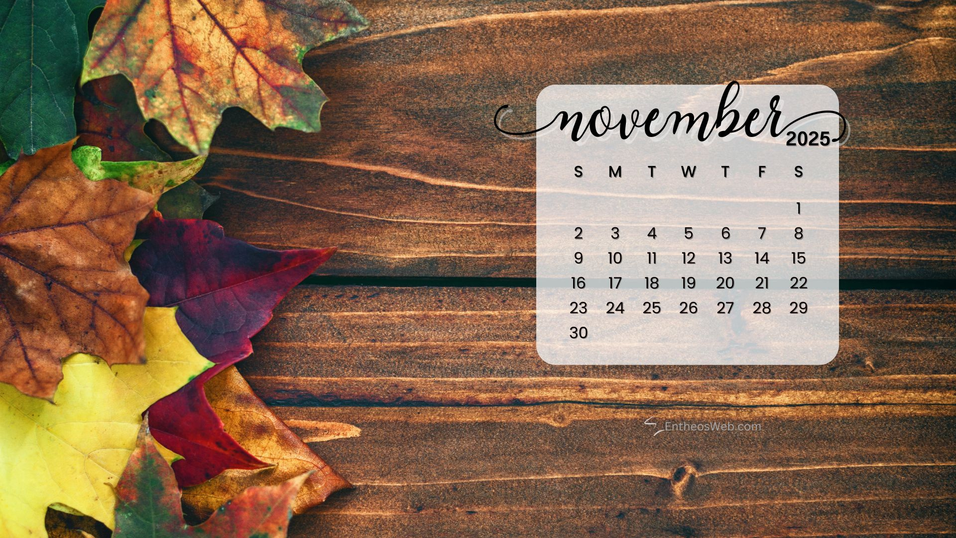 November 2025 Calendar Desktop Wallpaper Backgrounds | Entheosweb pertaining to November Calendar 2025 Wallpaper