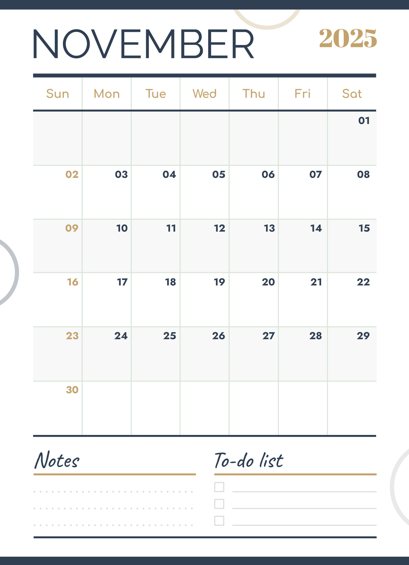 November 2025 Calendar Free Google Docs Template - Gdoc.io regarding Google Calendar - November 2025