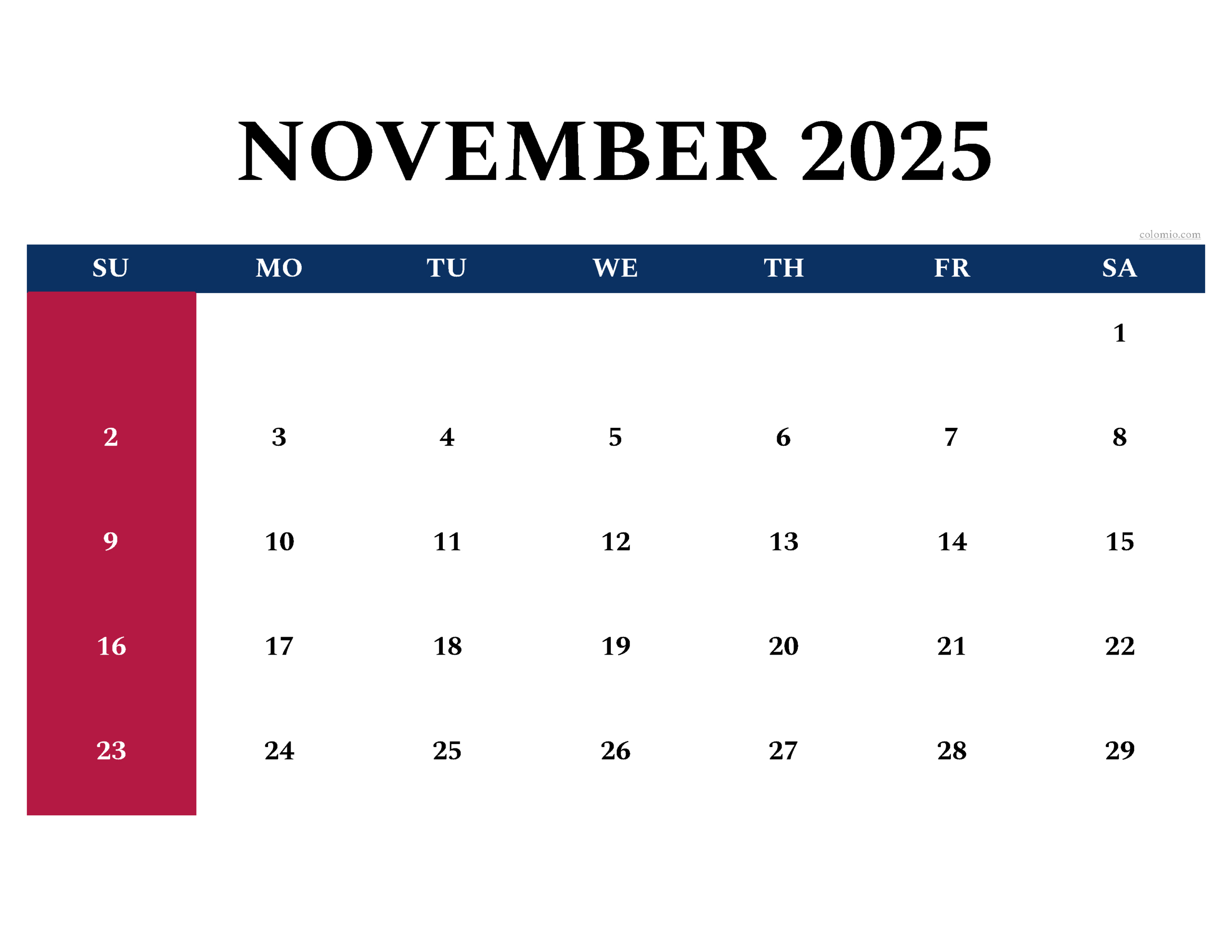 November 2025 Calendar | Free Printable Pdf, Xls And Png intended for November 2025 Calendar Nz