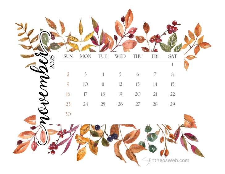 November 2025 Calendar Background