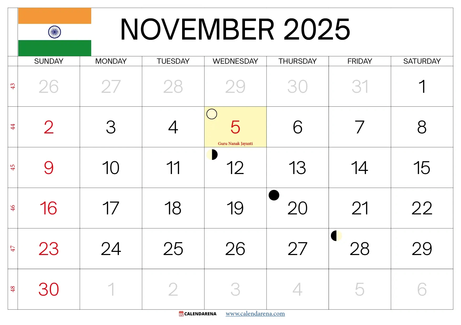 November 2025 Calendar India Download Best Free in November 2025 Festival Calendar