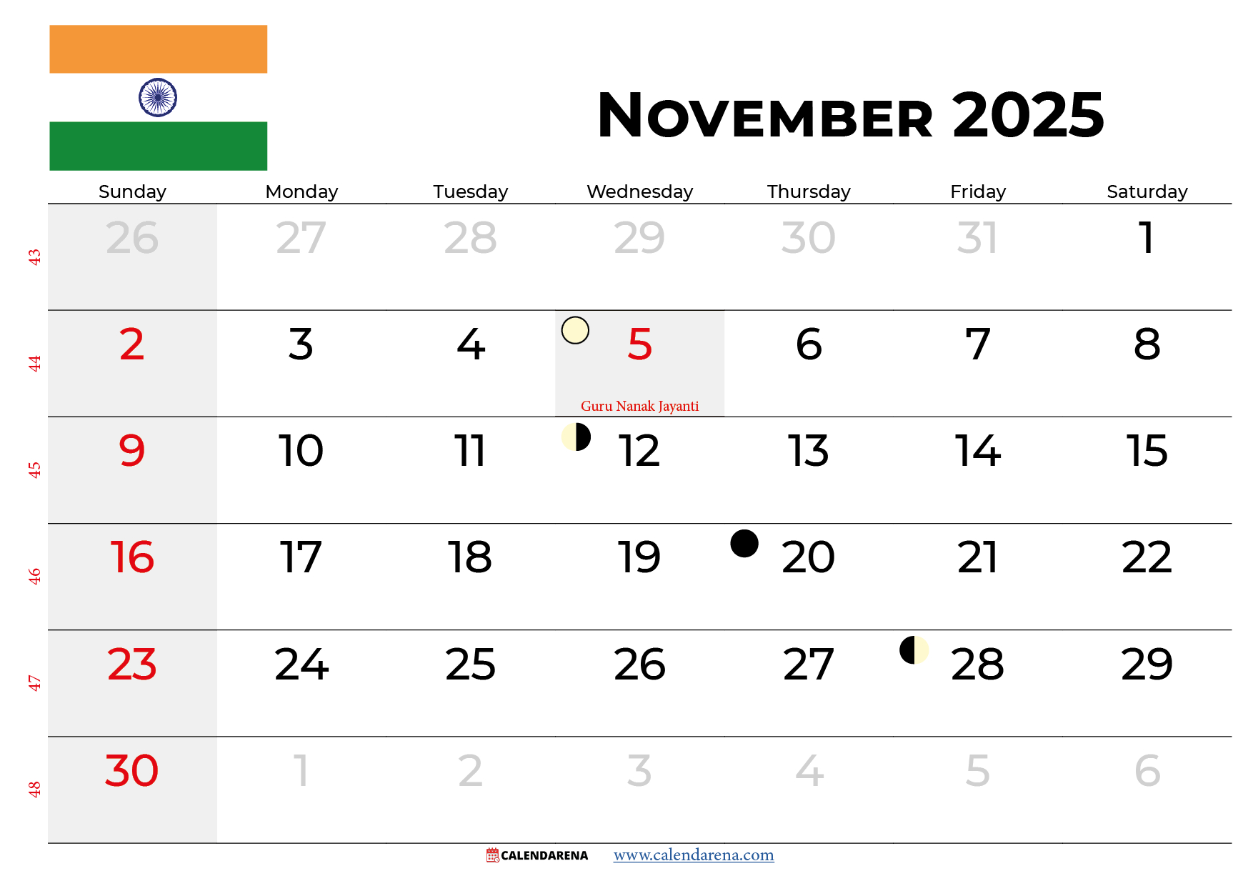 November 2025 Calendar India Download Best Free intended for Indian Calendar 2025 November