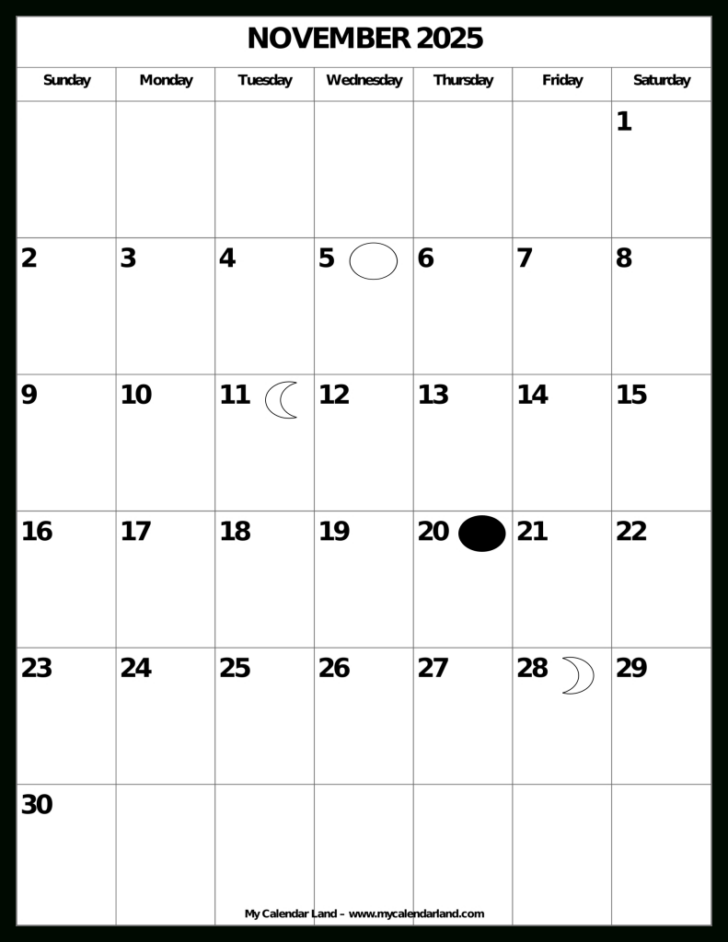 How Many Days in November 2025 Calendar