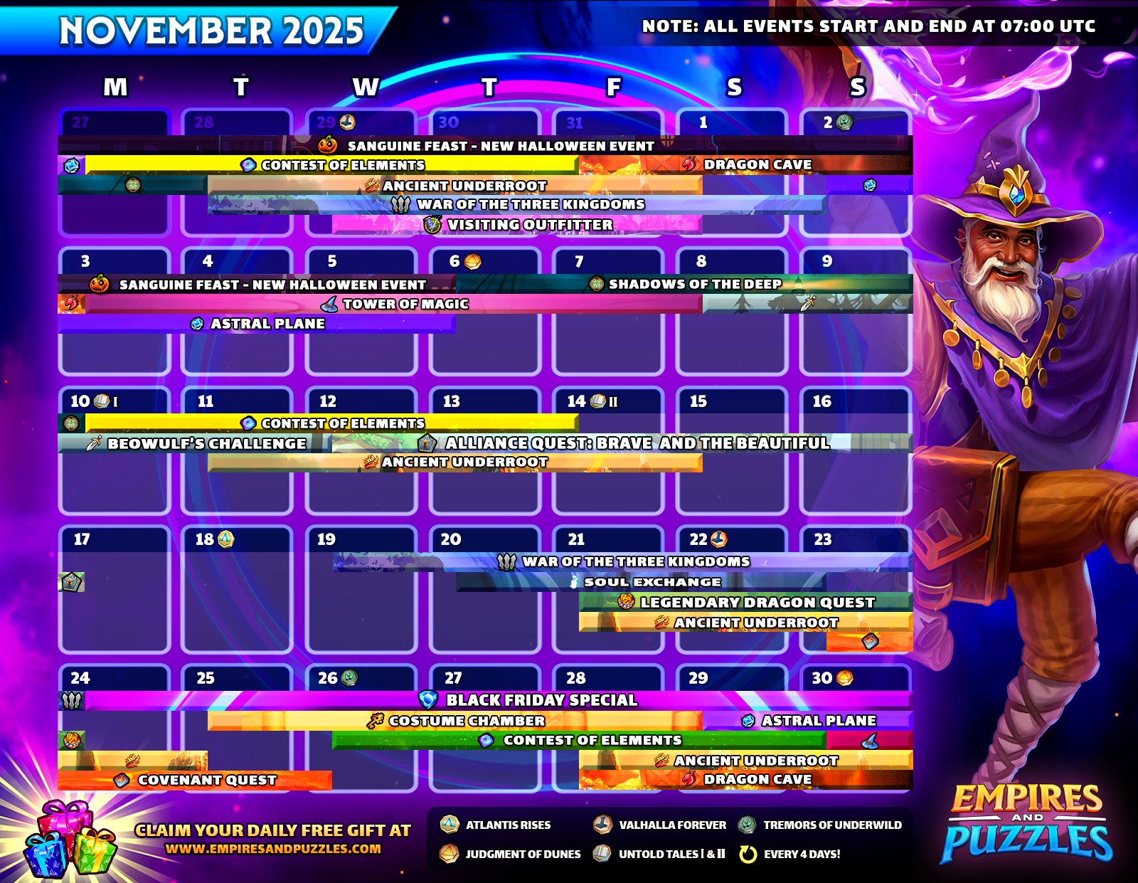 November 2025 Calendar Of Events | Empires &amp;amp; Puzzles with regard to November 2025 Events Calendar