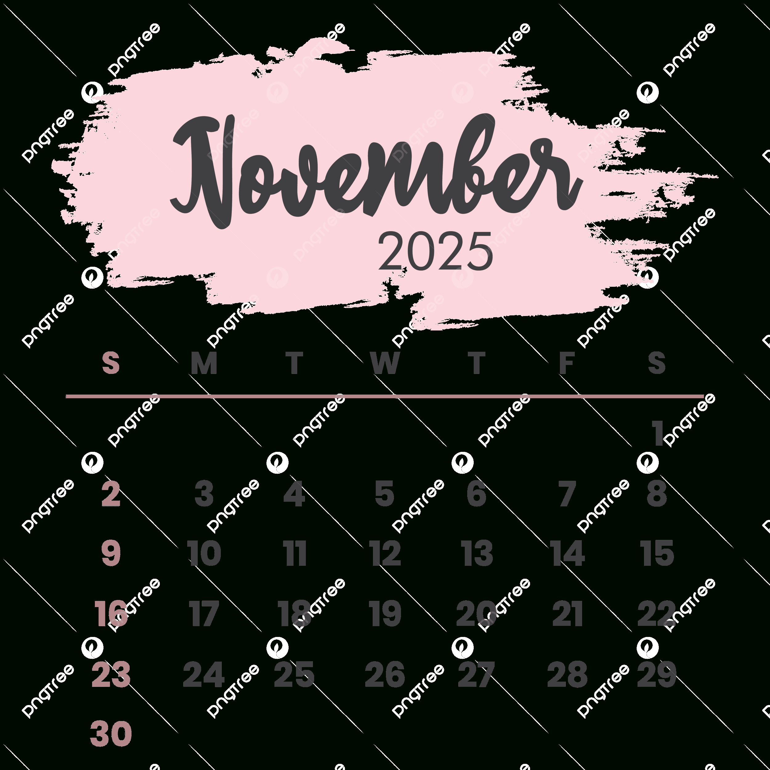 November 2025 Calendar Png Transparent Images Free Download within Earning Calendar November 2025