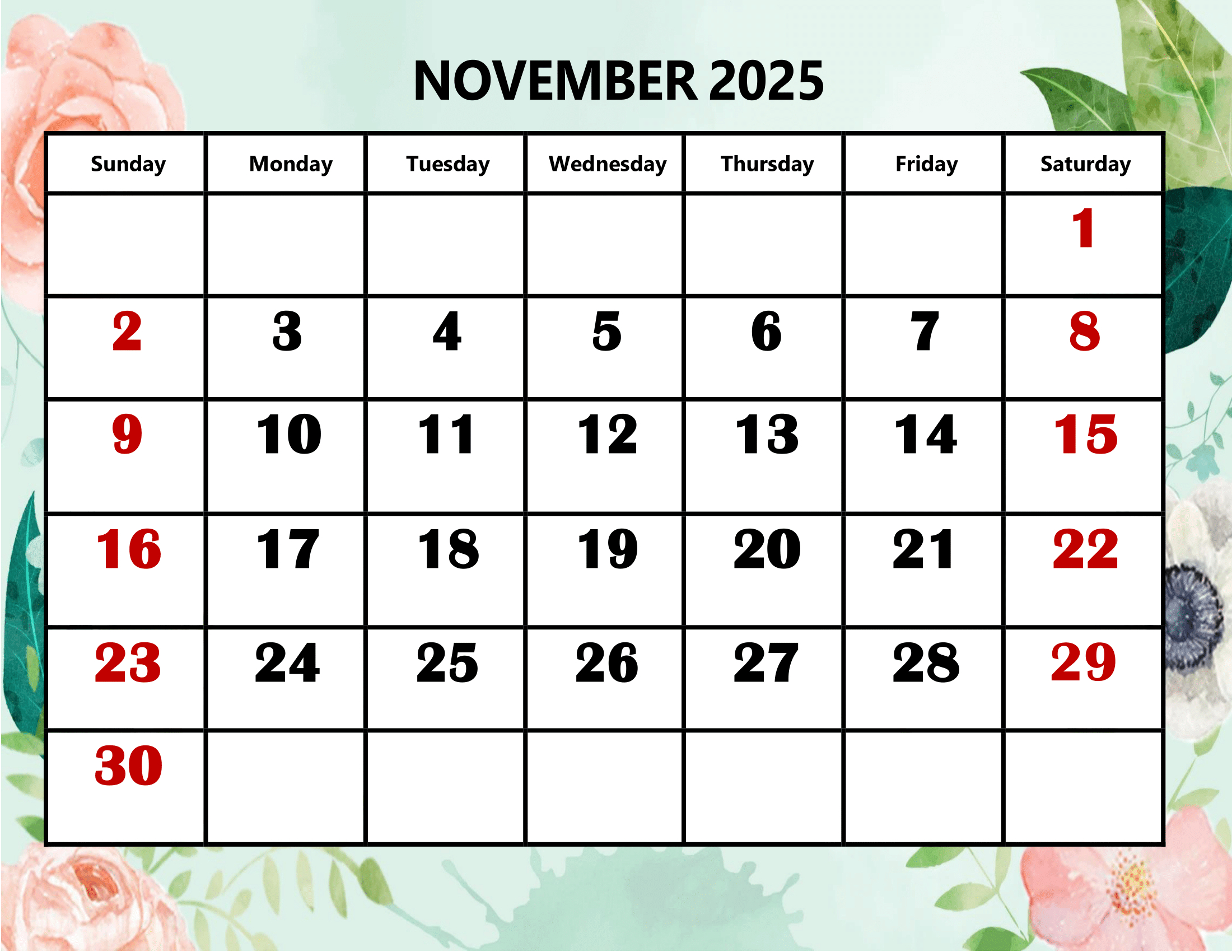 November 2025 Calendar Printable Pdf Template With Holidays in November 2025 Calendar Philippines