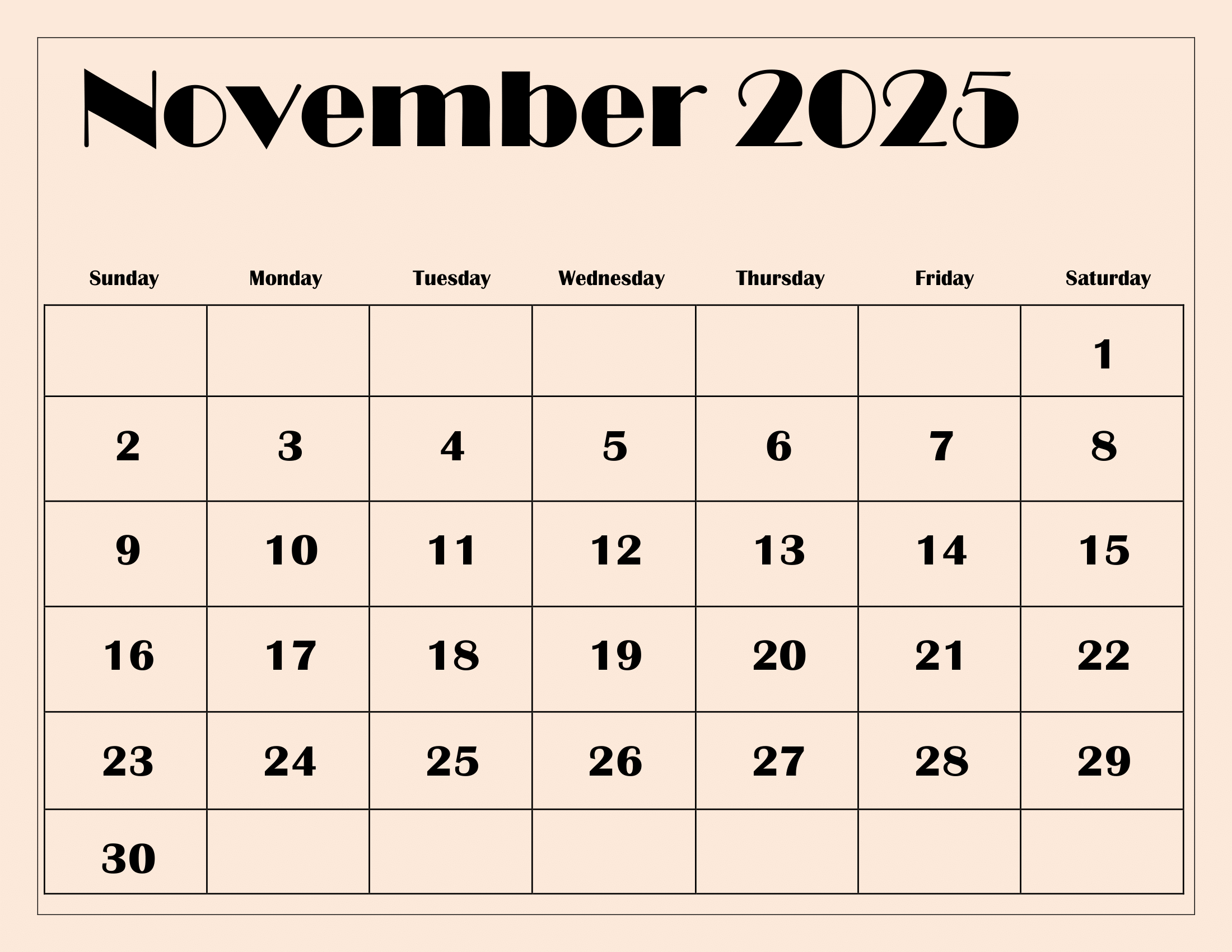 November 2025 Calendar Printable Pdf Template With Holidays with regard to November 2025 Calendar Numbers Printable