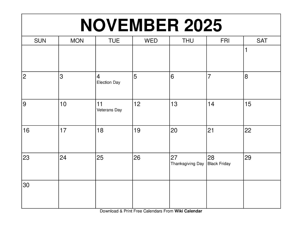 November 2025 Calendar - Printable Templates &amp;amp; More regarding Calendar November With Holidays 2025