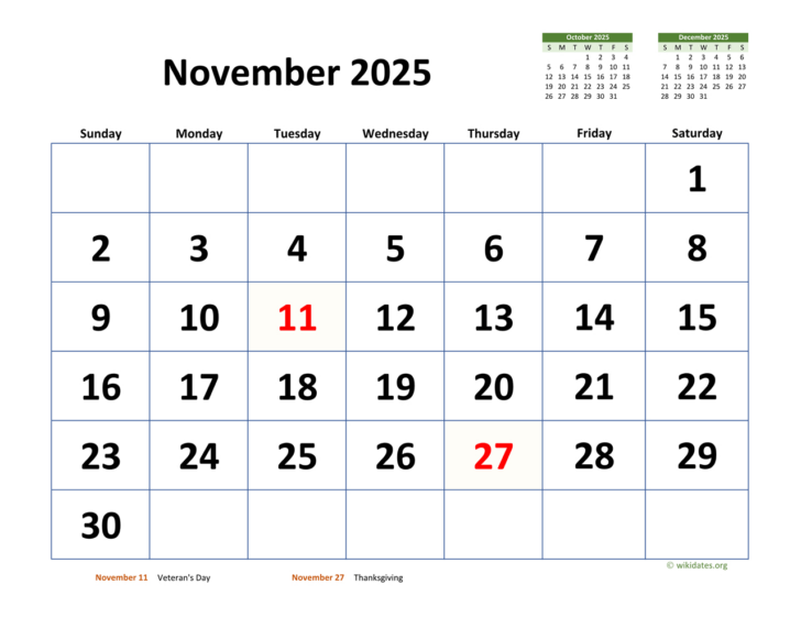 November 16 Calendar 2025