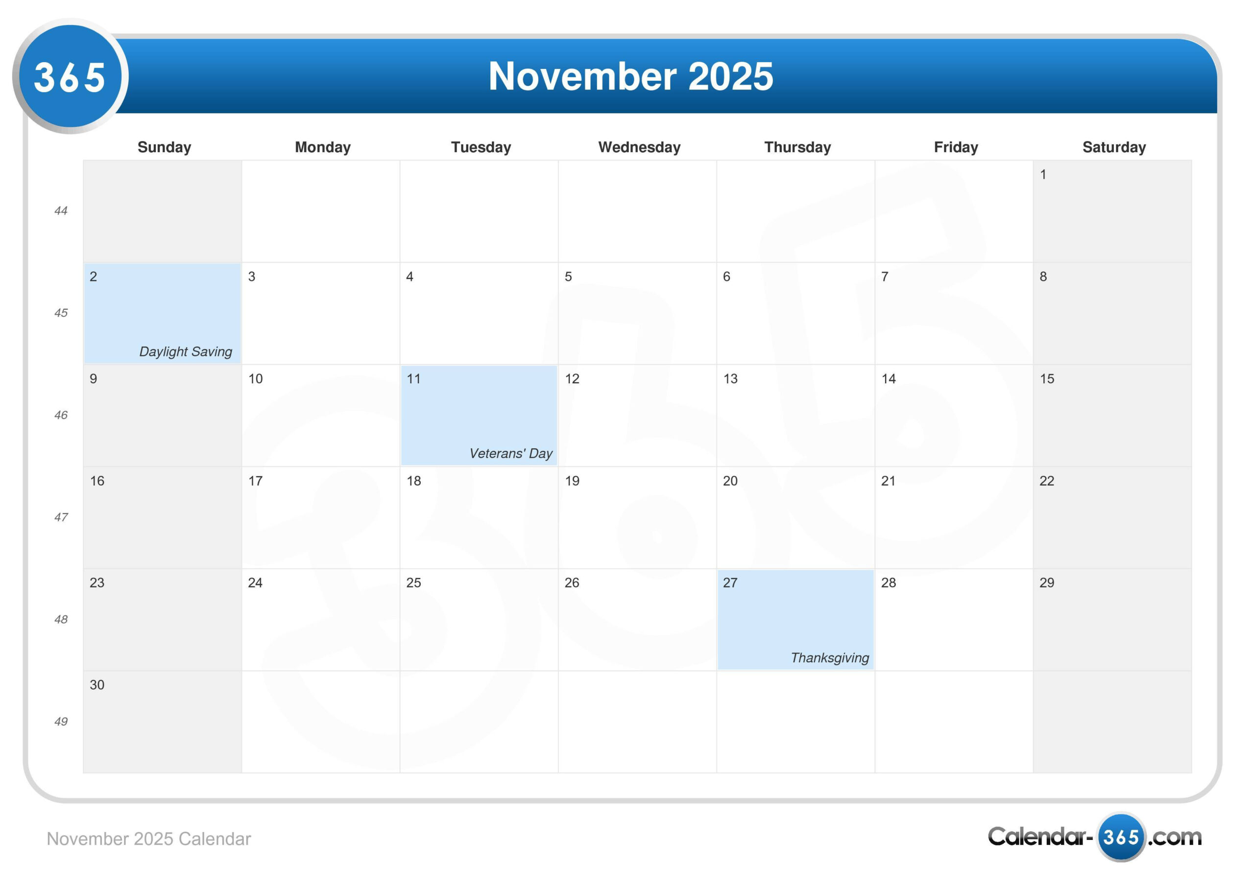 November 2025 Calendar with regard to November 1 2025 Calendar