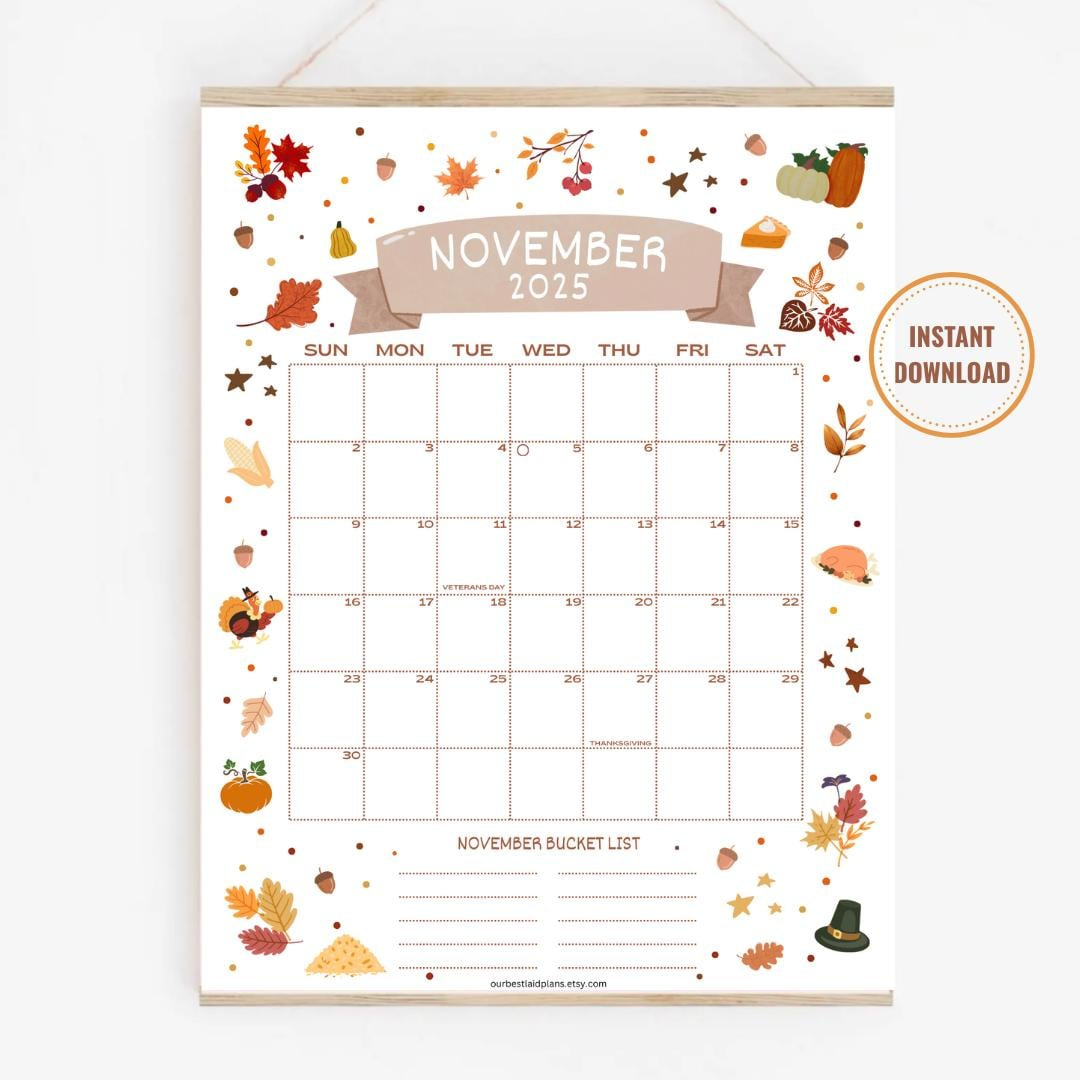 November 2025 Kalender Druckbare Pdf November 2025 Seite November with regard to November 2025 Holiday Calendar Printable