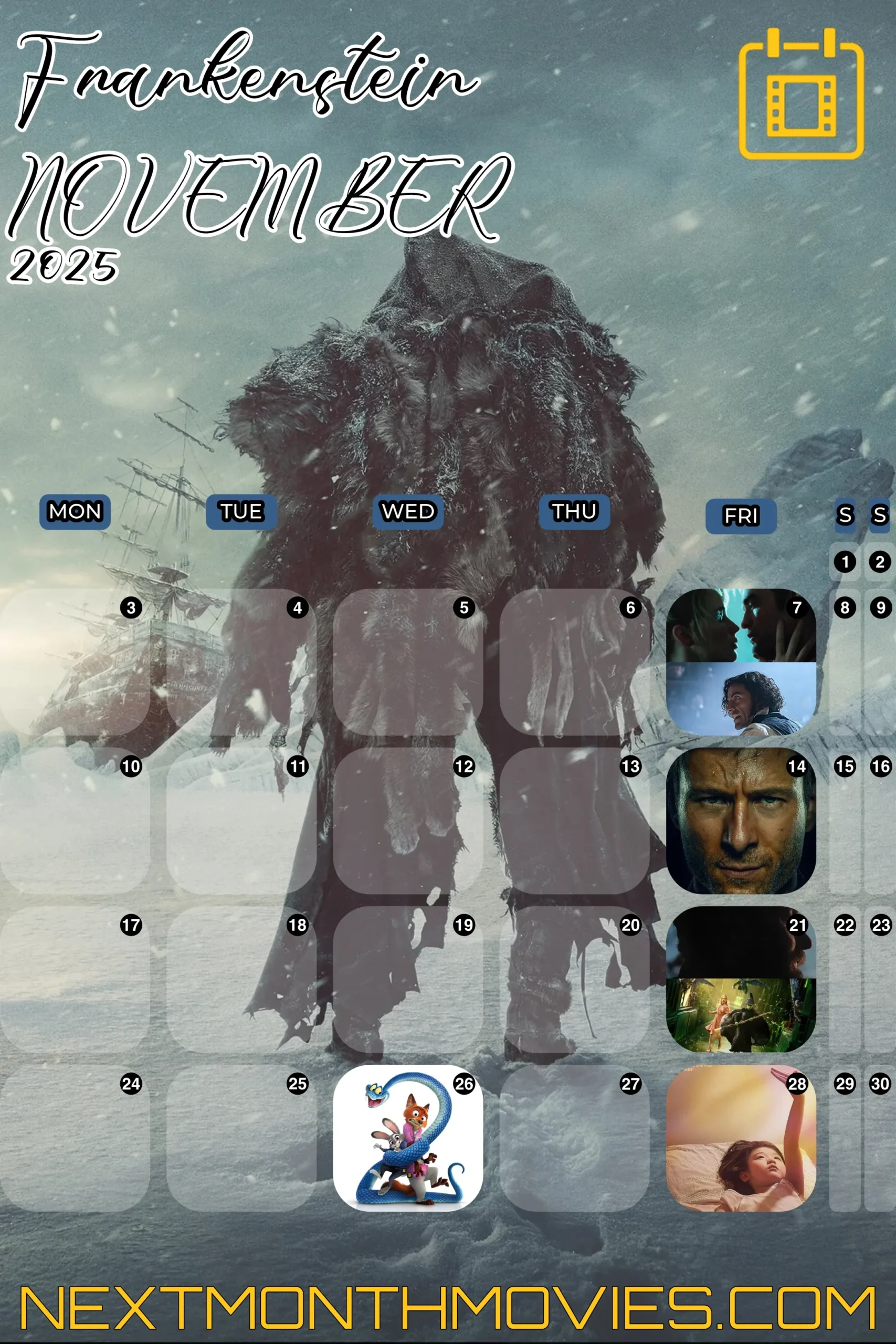 November 2025 Movie Releases — Monthly Calendar | Next Month Movies with November 2025 Movie Calendar