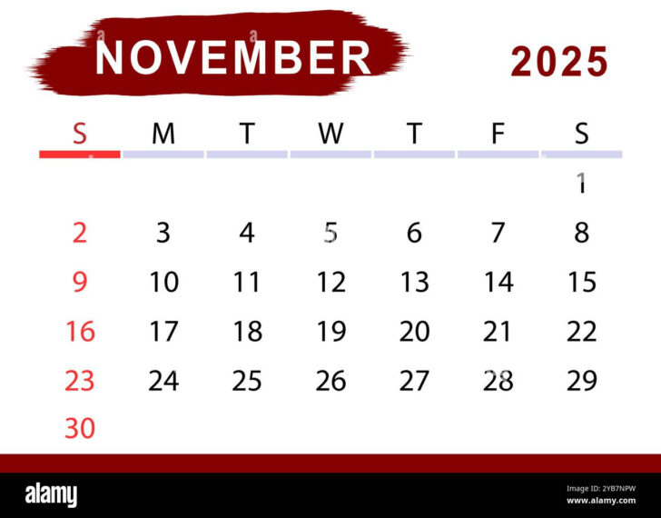 Simple November 2025 Calendar