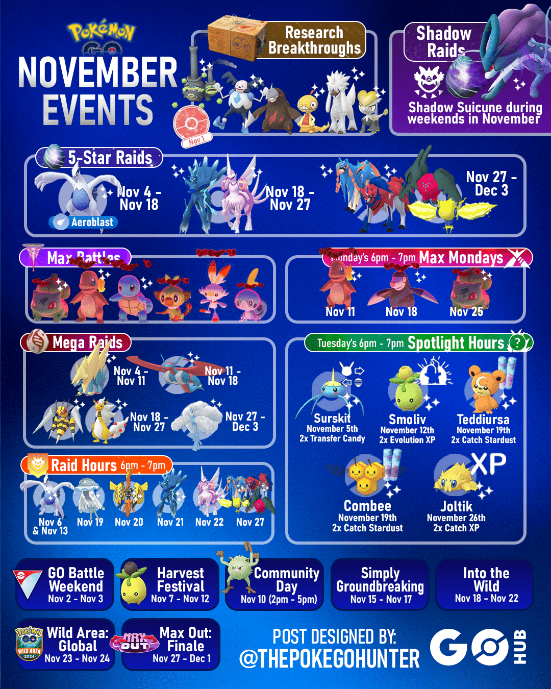 Pokemon Go Calendar November 2025 - Printable Calendar 2025-2026 for Pokemon Go Raid Calendar November 2025