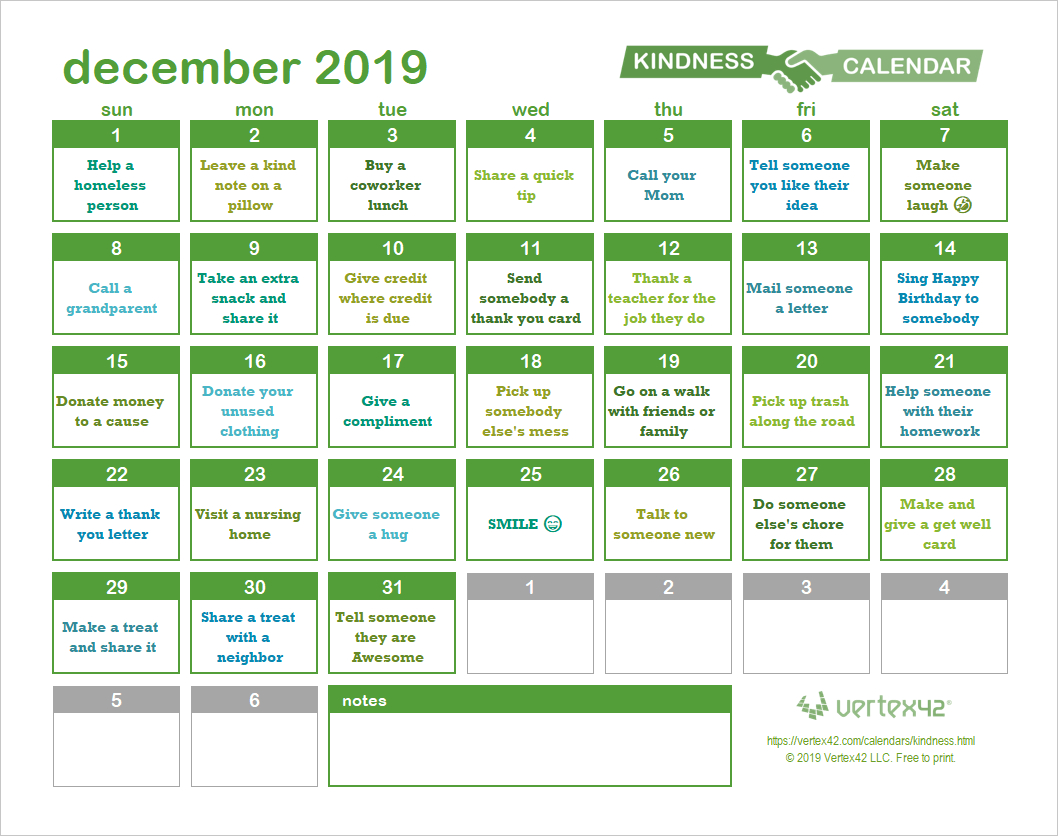 Random Acts Of Kindness Calendar with Kindness Calendar November 2025