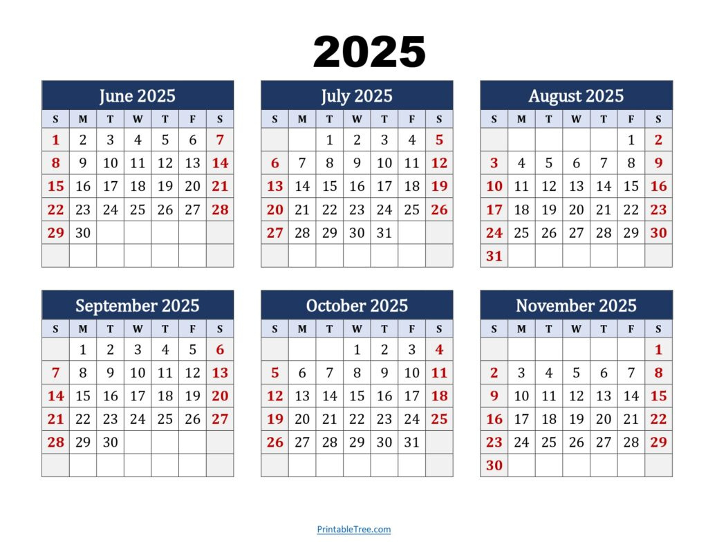 Six Month Calendar 2025-2026 Printable Pdf- 6 Months Calendar within Calendar November 2025 To March 2025