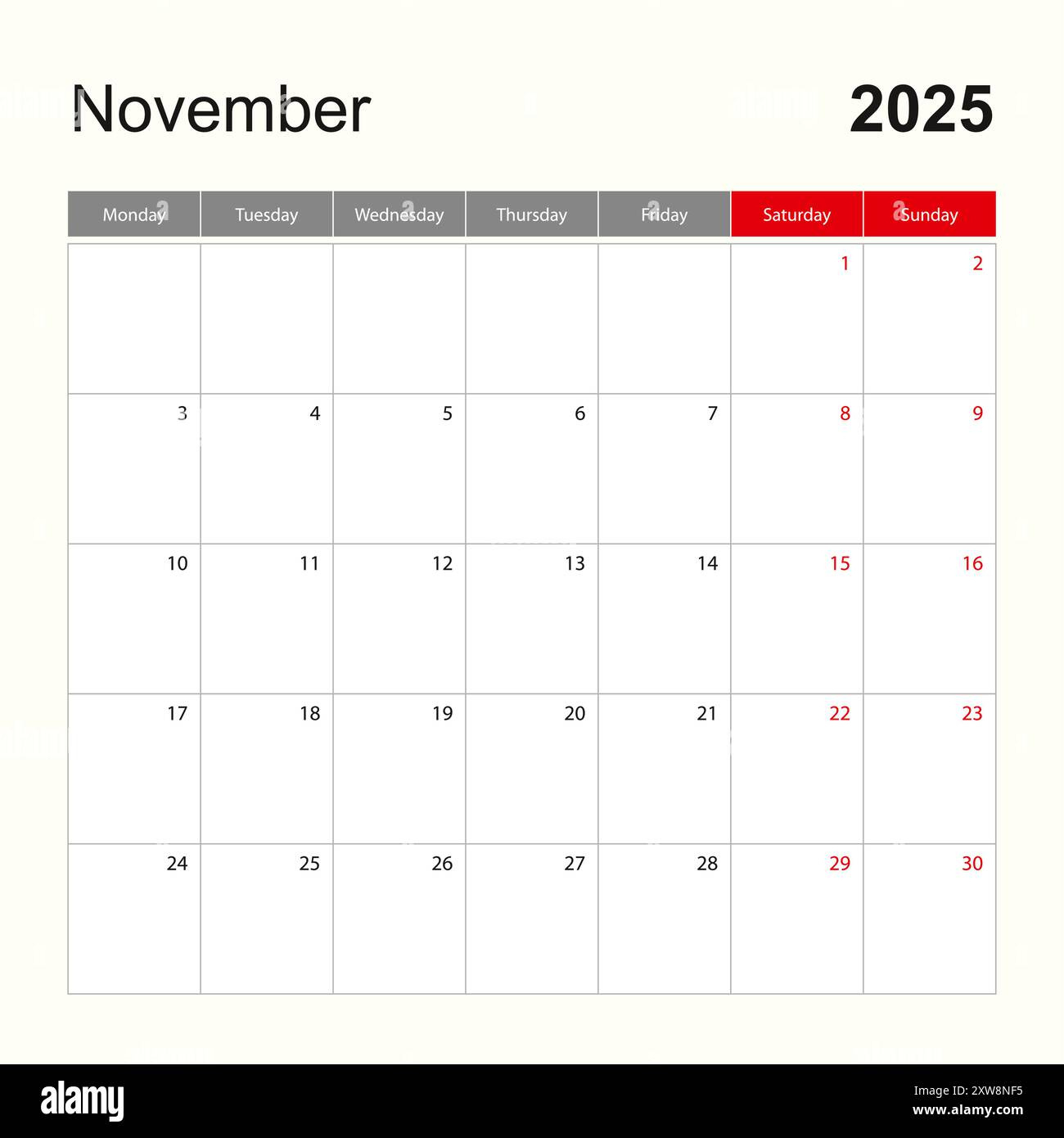 Wall Calendar Template For November 2025. Holiday And Event regarding Event Calendar November 2025