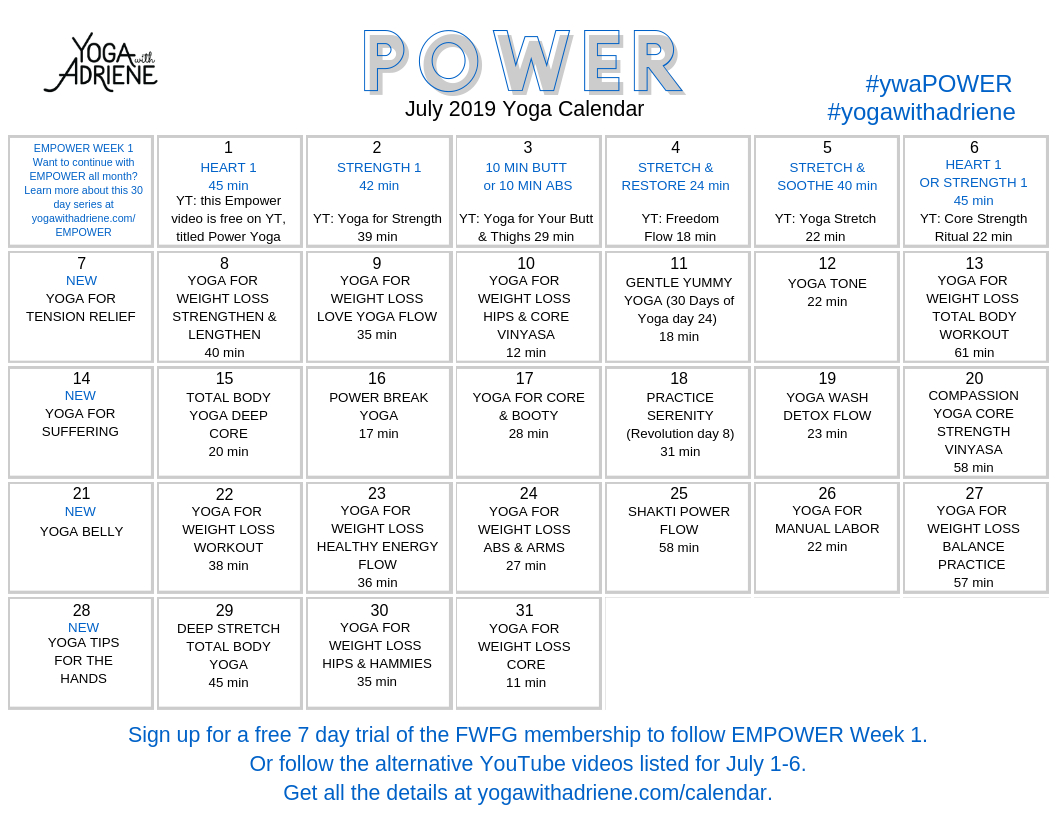 Yoga With Adrienne Calendar with regard to Yoga with Adriene Calendar November 2025