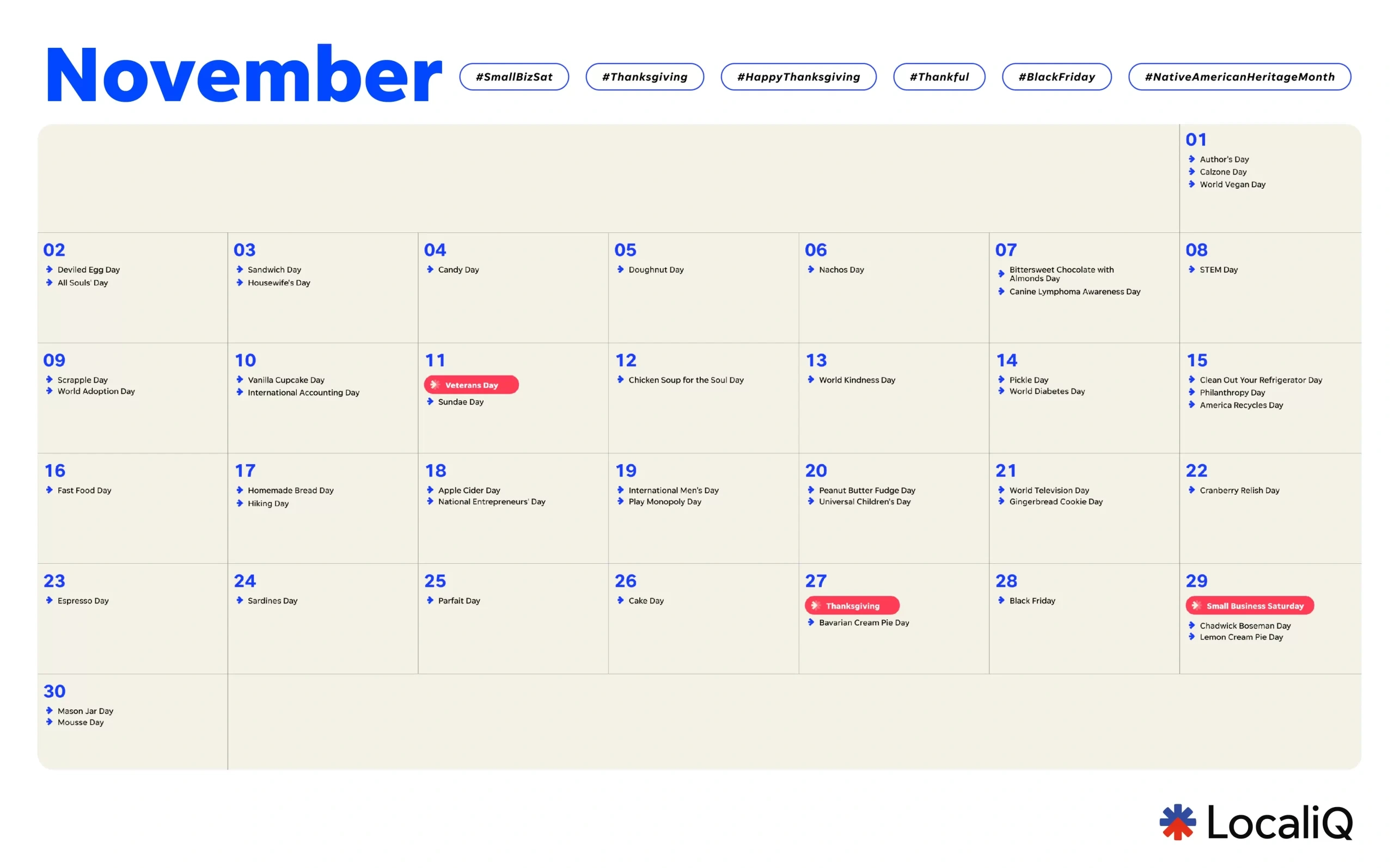 Your Essential 2025 Marketing Calendar Template | Localiq within November 2025 Content Calendar