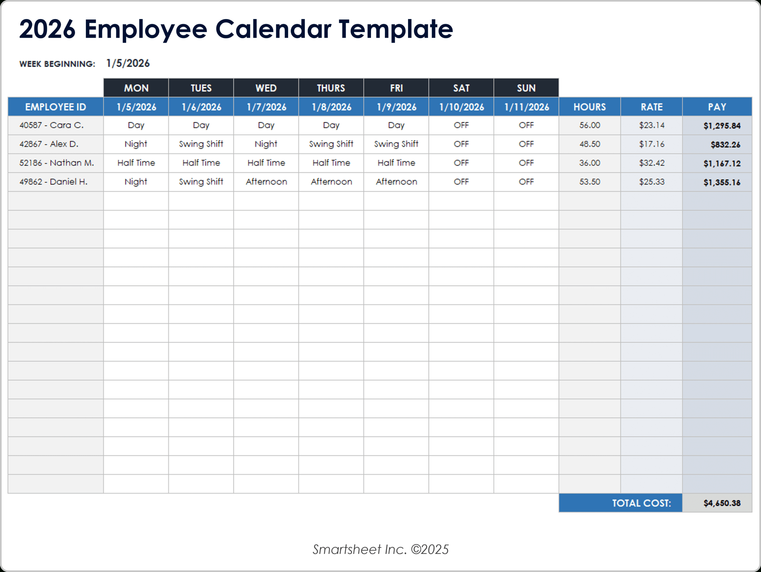 19 Free Google Calendar Templates For 2026 with 2026 Employee Attendance Calendar Template Free