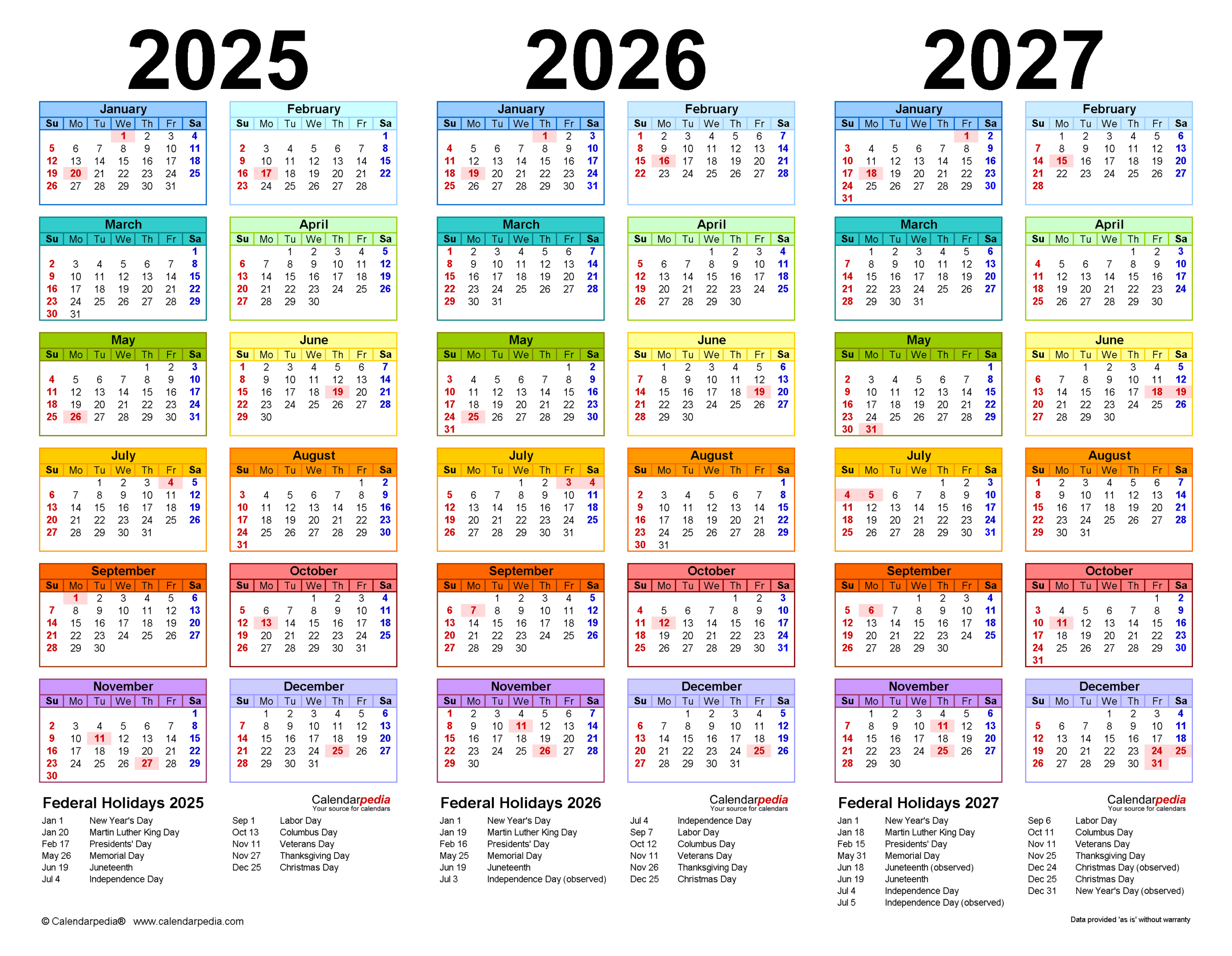 2025-2027 Three Year Calendar - Free Printable Pdf Templates with regard to Printable 3 Year Calendar 2025 2026 2027