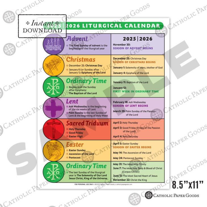 Liturgical Calendar 2026 Philippines Liturgical Calendar 2026 Philippines