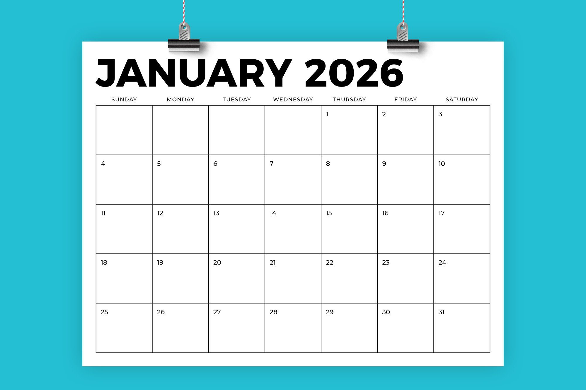 2026 8.5 X 11 Inch Calendar Template (2486972) in 2026 Calendar Printable 8.5 X 11