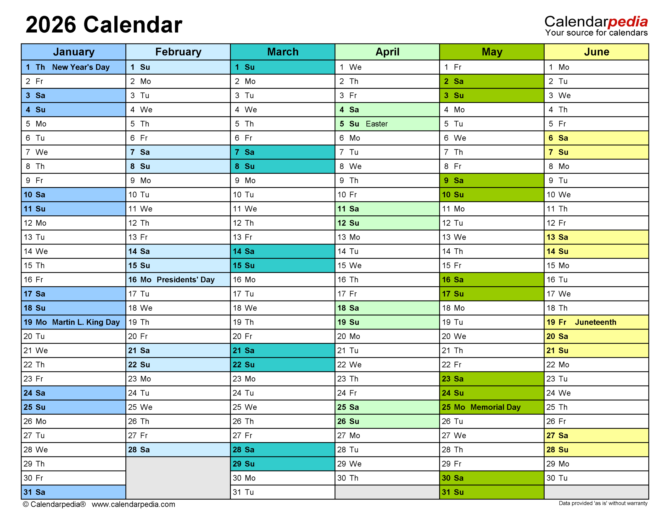 2026 Calendar - Free Printable Pdf Templates | Calendarpedia with regard to Printable 8X10 2026 Calendar