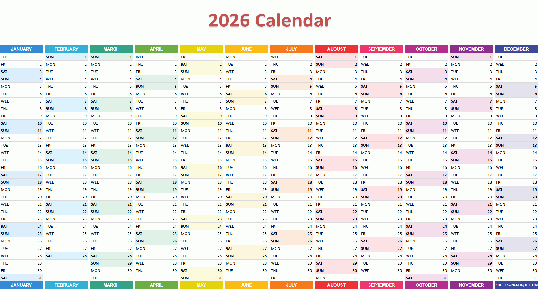 2026 Calendar inside Google Calendar 2026 Printable
