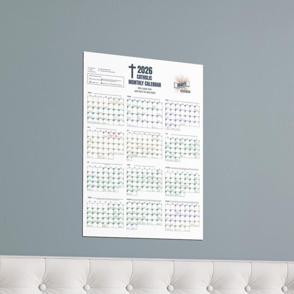 2026 Catholic Wall Calendar - Monthly Religious Poster - Etsy with Catholic Wall Calendar 2026