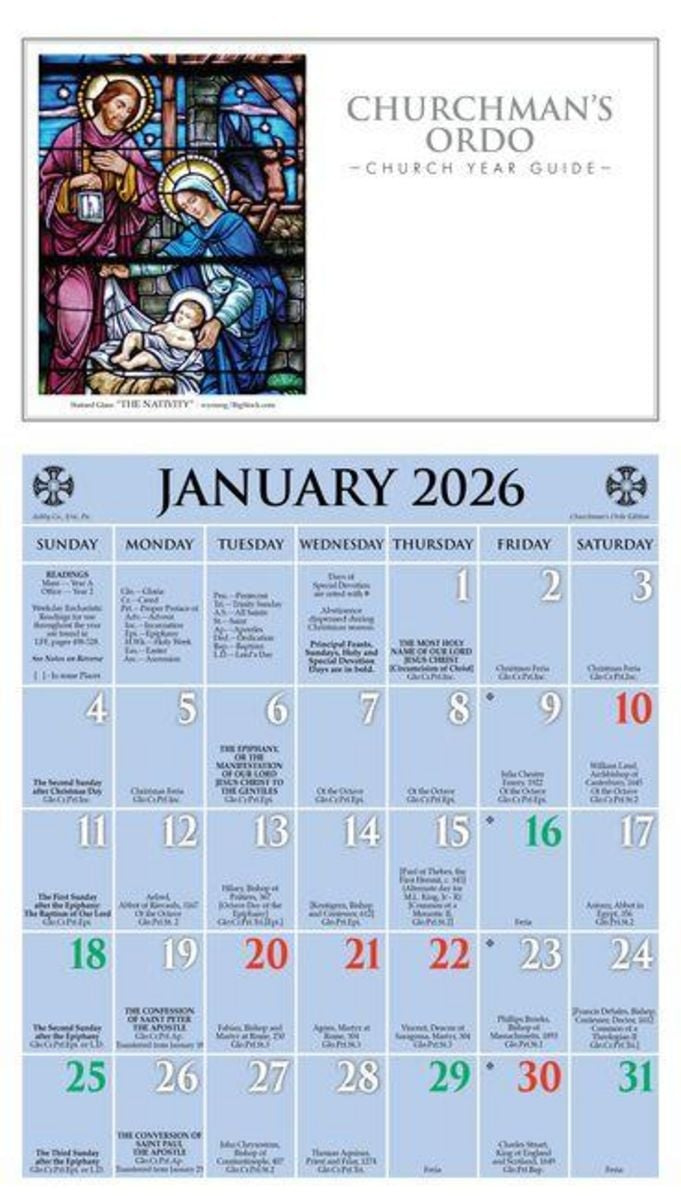 2026 Churchman&amp;#039;S Ordo Kalendar&amp;quot; Kaufen inside Catholic Calendar January 2026
