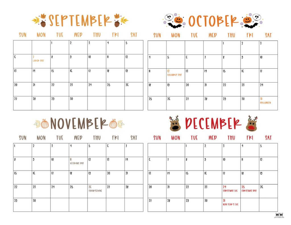 2026 Four Month Calendars - 31 Free Printables | Printabulls inside Printable Calendar 2026 4 Months Per Page