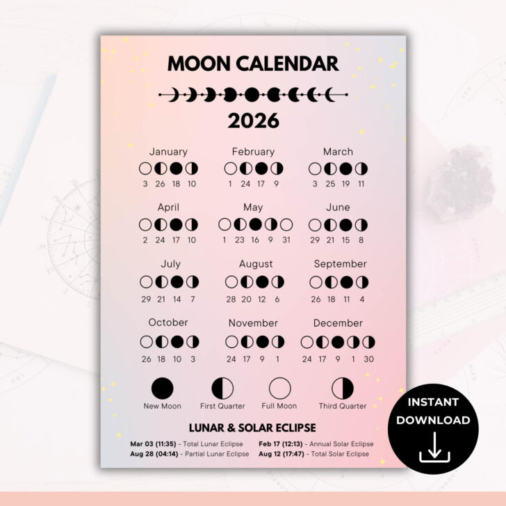 Moon Phase Calendar 2026 November