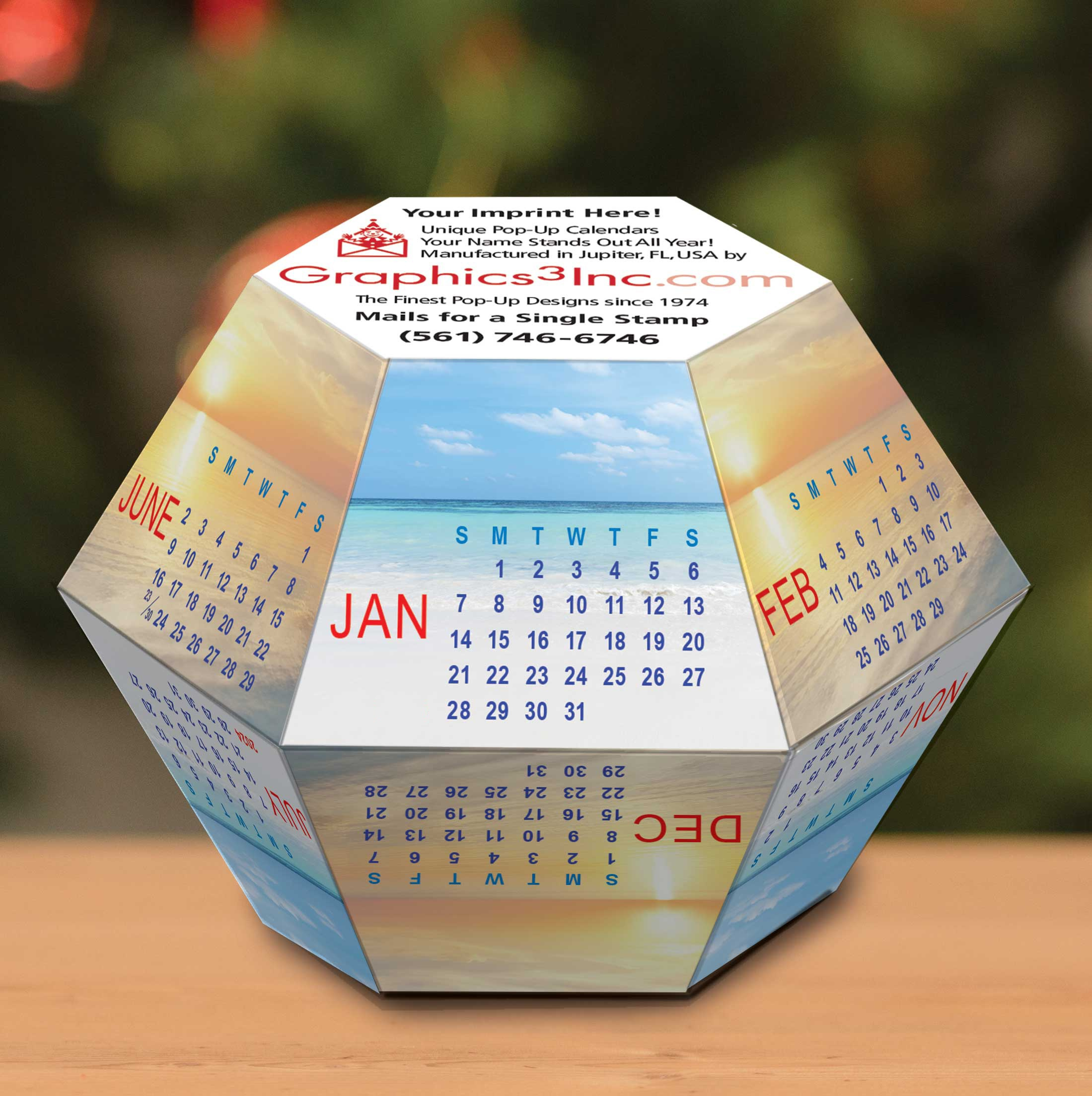 2026 Sky And Water Pop-Up Calendars - Graphics3 Inc intended for 2026 Calendar Printable Dodecahedron Free